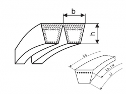 Klínový řemen násobný 5-25J 2997 La - 5-8V 1180 optibelt KB VB