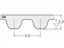 Řemen ozubený 3M 141 - 9 mm optibelt OMEGA