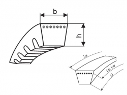 Klínový řemen 10x575 X Li - ZX 597 Lw optibelt Super TX