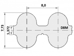 Řemen ozubený D8M 1800 - 50 mm optibelt OMEGA