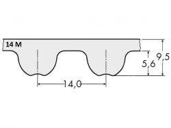 Řemen ozubený 14MHP 2450 - 170 mm optibelt OMEGA HP