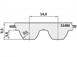 Řemen ozubený S14M 1400 - 40 mm optibelt STD