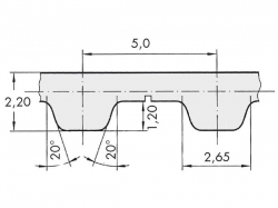 Řemen ozubený T5 165 - 16 mm optibelt ALPHA POWER