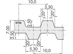 Řemen ozubený DT10 600 - 16 mm optibelt ALPHA POWER