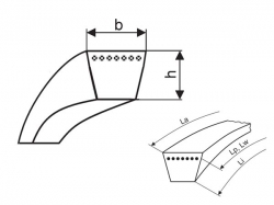 Klínový řemen 5x190 Li - 5x200 Lw optibelt VB