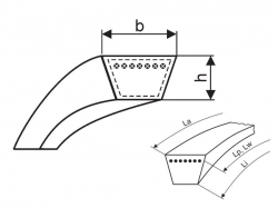 Variátorový řemen 45x20x2720 Li - HL 2800 Lw Rubena
